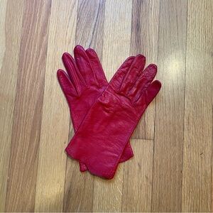 Antique Chic Red Leather Gloves